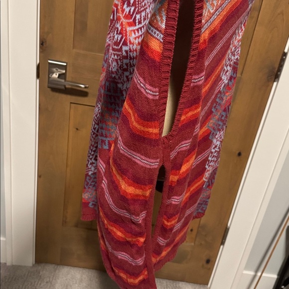 Eddie Bauer Knit Drape Phoenix Vest Womens XL Aztec Tribal Indian Fall colors - Picture 6 of 11